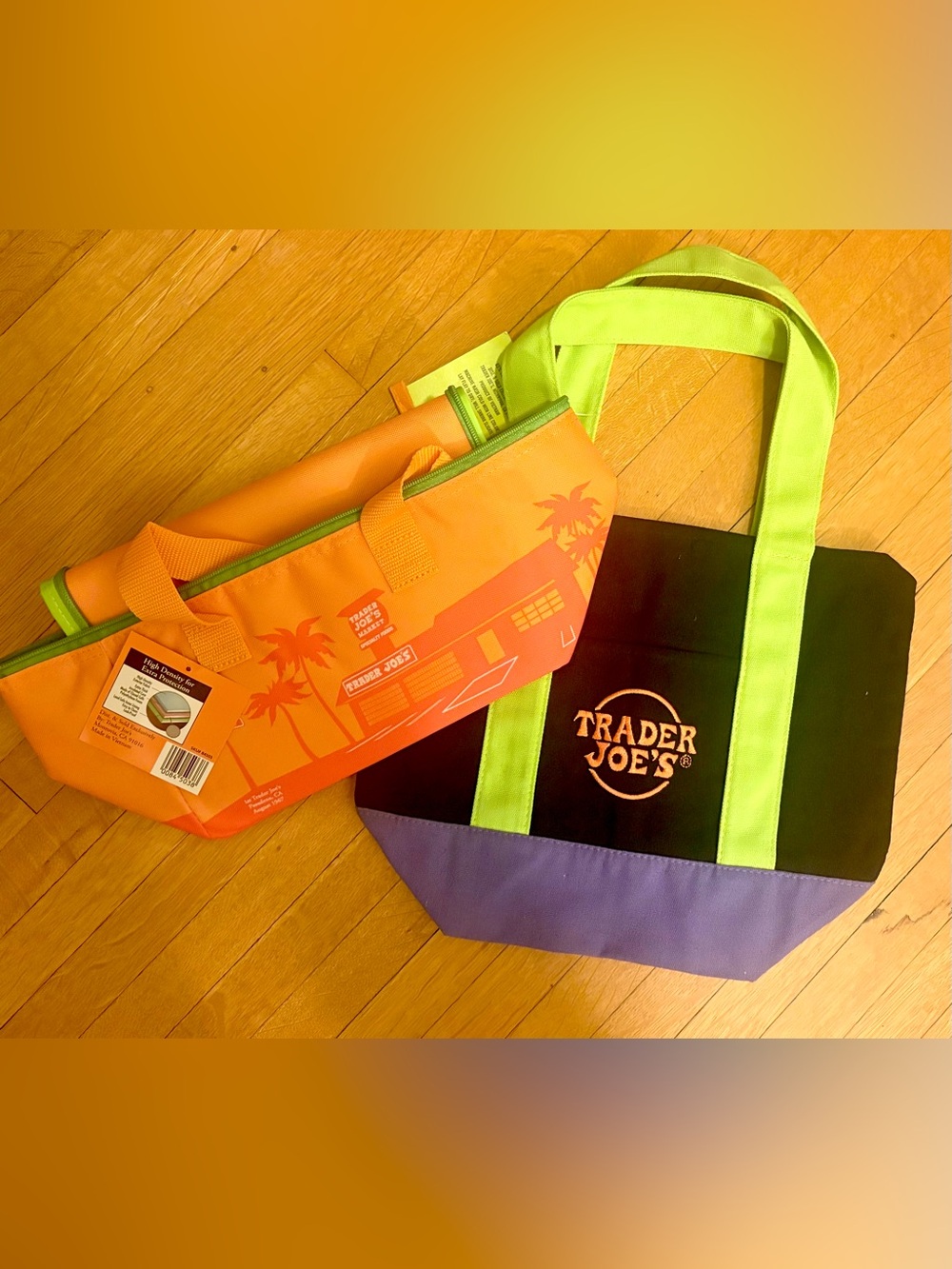Two (2) Trader Joe’s Minis- 1 Canvas Tote Bag and 1 Insulated Bag.